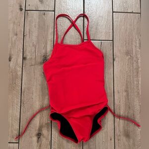 Jolyn Red One-Piece Swimsuit with Crossback Straps